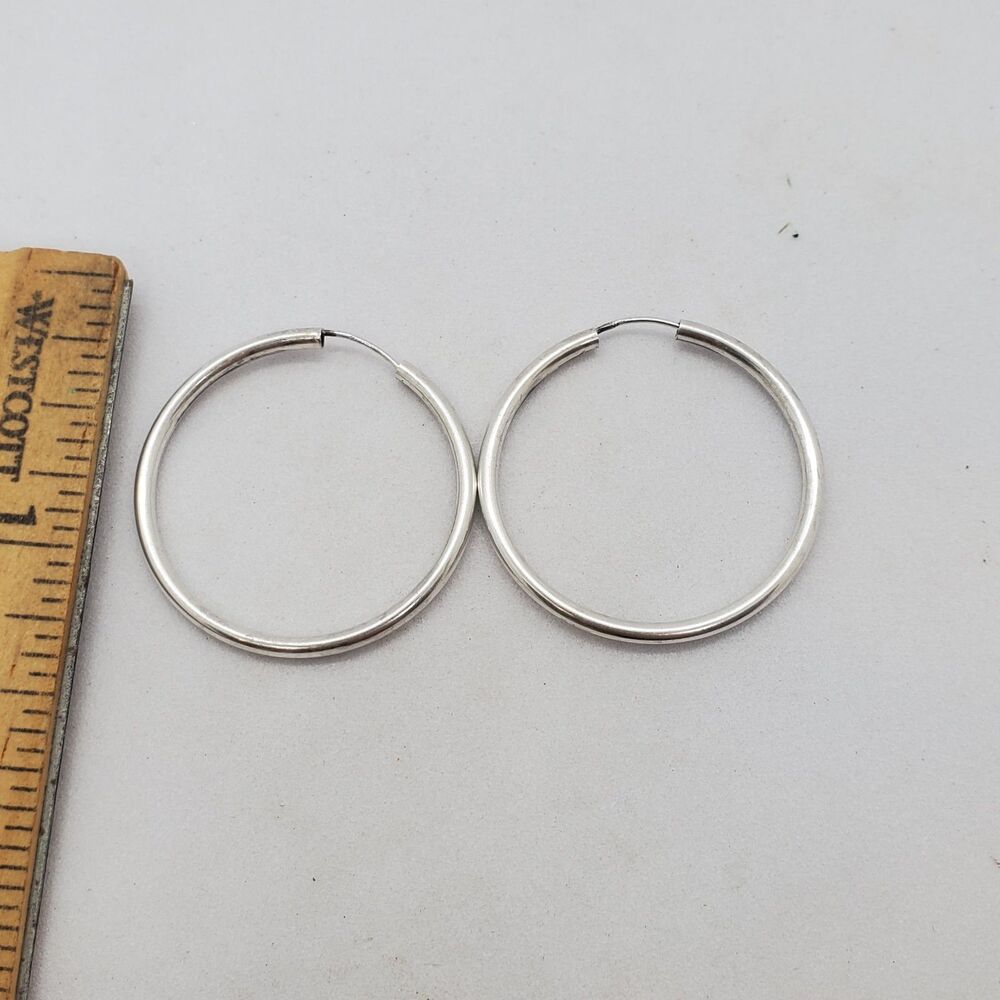 Sterling Silver Hoop Earrings 925